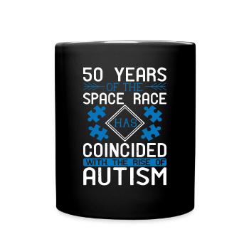 50 years of the Space Race has coincided with the - Full Colour Mug - black - Front