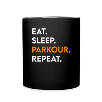 manger du sommeil parkour répéter - Mug uni - noir - Devant