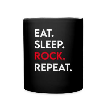 eat sleep rock repeat - Full Colour Mug - black - Front