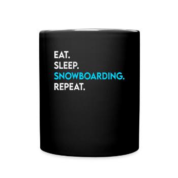 eat sleep snowboarding repeat - Full Colour Mug - black - Front