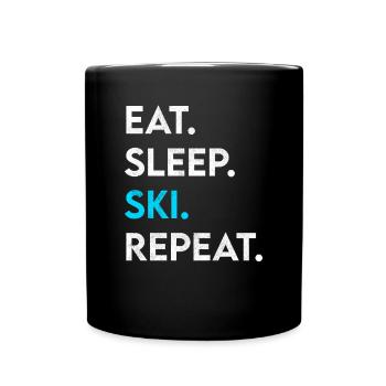 manger dormir ski répéter - Mug uni - noir - Devant