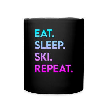 manger dormir ski répéter - Mug uni - noir - Devant