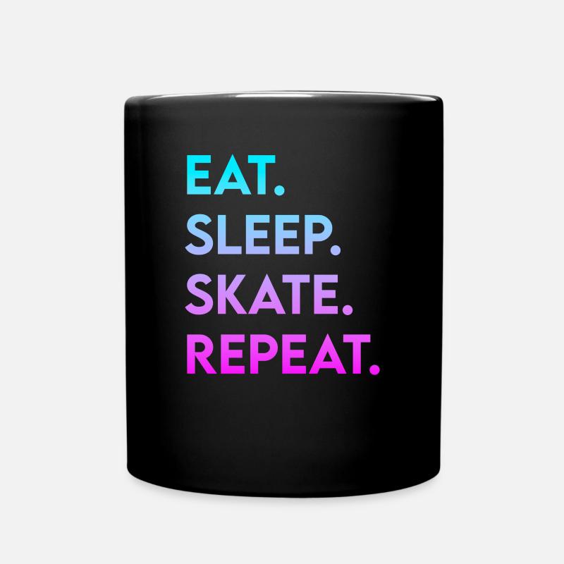 eat sleep skate repeat - Tasse einfarbig - Schwarz