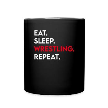 manger le sommeil lutte répéter - Mug uni - noir - Devant