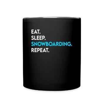eat sleep snowboarding repeat - Full Colour Mug - black - Front