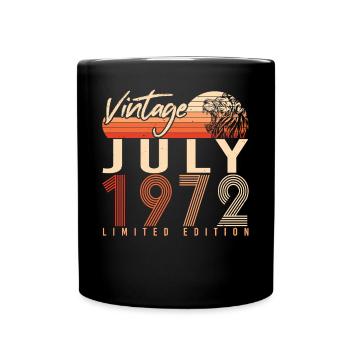 1972 Juli 50 Jahre - Tasse einfarbig - Schwarz - Vorne