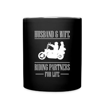 Husband & Wife Riding Partners For Life Shirt - Tasse einfarbig - Schwarz - Vorne