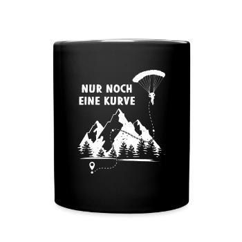 Nur Eine Kurve Paragleiter Berge Gleitflug - Tasse einfarbig - Schwarz - Vorne
