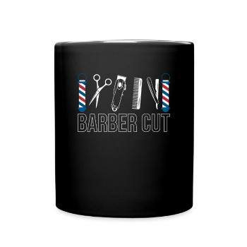Barber Cut Gift Beard Hairdresser Shirt - Full Colour Mug - black - Front