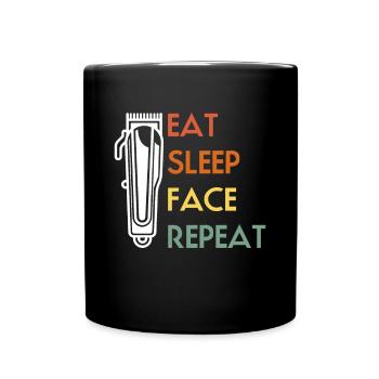 Manger Dormir Visage Répéter Barbier Chemise Cadeau - Mug uni - noir - Devant