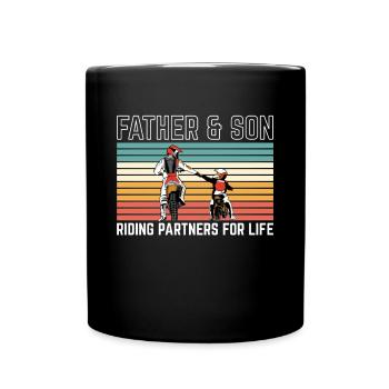 Père & Fils Partenaires de conduite Pour la vie Motocross - Mug uni - noir - Devant