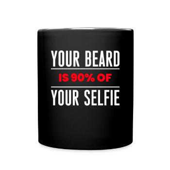 Votre barbe représente 90% de votre chemise selfie - Mug uni - noir - Devant