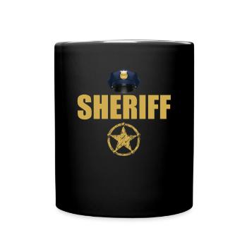 Sheriff Police Sheriffstern Badge - Full Colour Mug - black - Front