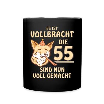 55 GEBURTSTAG - Tasse einfarbig - Schwarz - Vorne