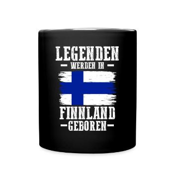Finnland Finne Finnisches - Tasse einfarbig - Schwarz - Vorne