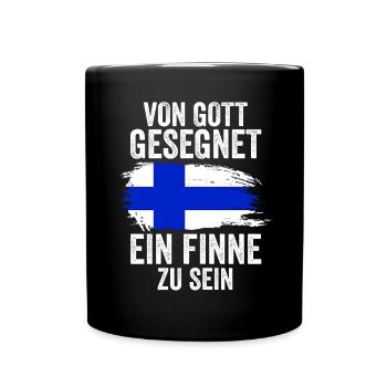 Finnland Finne Finnisches - Tasse einfarbig - Schwarz - Vorne