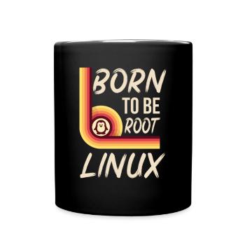 Linux Né pour être root Retro Admin Nerd Geek - Mug uni - noir - Devant