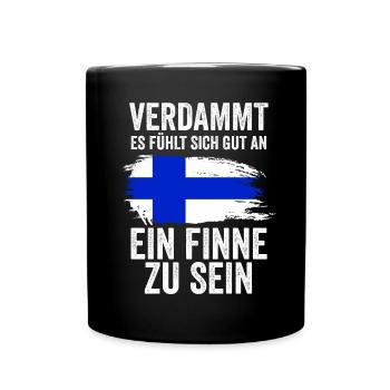 Finnland Finne Finnisches - Tasse einfarbig - Schwarz - Vorne