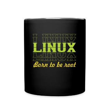 Linux Retro Vintage né pour être root pour les nerds - Mug uni - noir - Devant