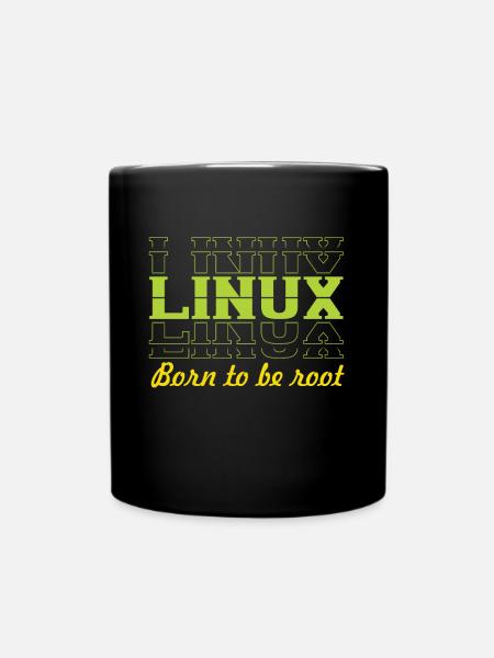 Linux Retro Vintage né pour être root pour les nerds - Mug uni - noir