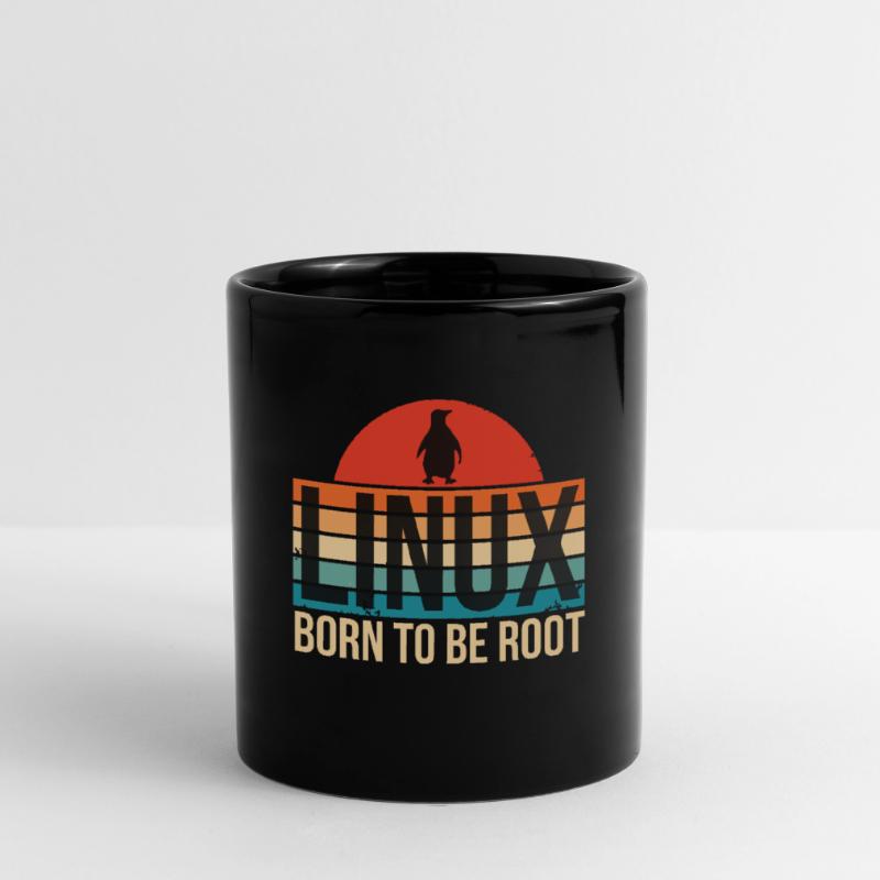 Linux né pour être Root Penguin Nerd Coding Geek Mug uni