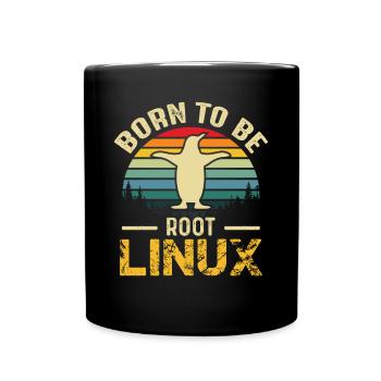 Né pour être Root Linux Nerd Admin Geek - Mug uni - noir - Devant