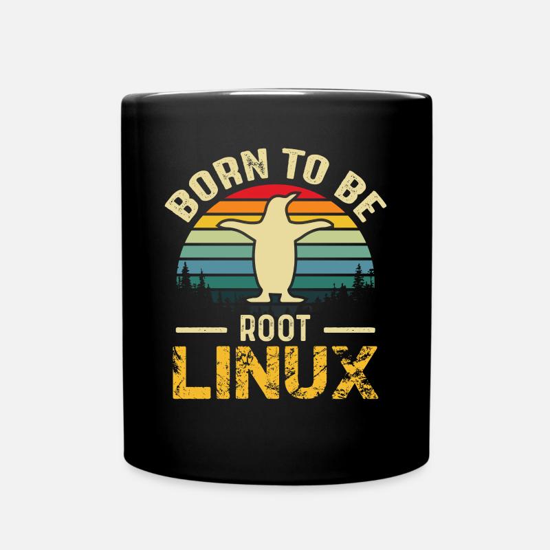 Né pour être Root Linux Nerd Admin Geek - Mug uni - noir