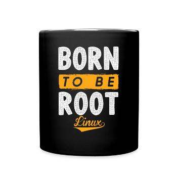 Linux né pour être Root Penguin Nerd Geek - Mug uni - noir - Devant