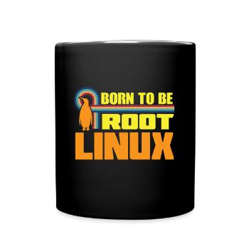 Linux Born To Be Root Nerd zum Coding Geek - Mug uni - noir - Devant