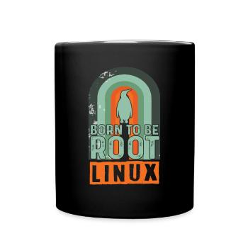 Né pour être Root Retro Linux Nerd Coding Geek - Mug uni - noir - Devant