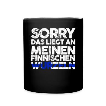 Finnlandische Wurzeln Finne Finnland - Tasse einfarbig - Schwarz - Vorne