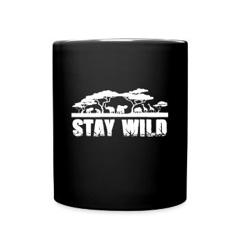 Africa Safari is wild lion giraffe elephant - Full Colour Mug - black - Front