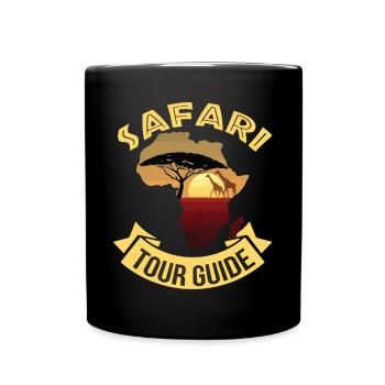 Safari Tour Africa Giraffe - Full Colour Mug - black - Front