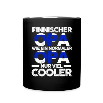 Finnlandischer Opa Finne Finnland - Tasse einfarbig - Schwarz - Vorne