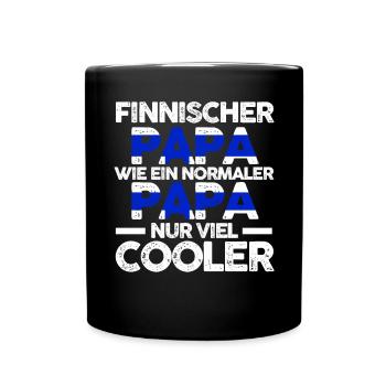 Finnlandischer Papa Vater Finne Finnland - Tasse einfarbig - Schwarz - Vorne