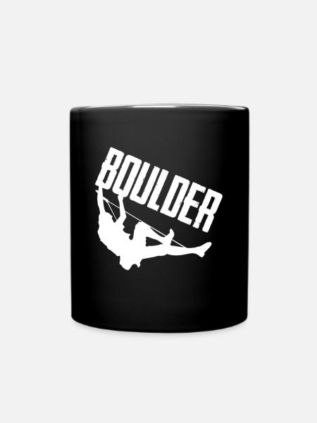 Bouldern Bergsteiger Kletterwand Klettern - Tasse einfarbig - Schwarz