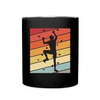 Climbing Wall Retro Bouldering Climbing Mountains - Full Colour Mug - black - Front
