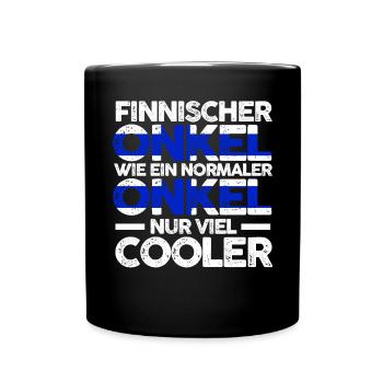Finne Onkel Finnland - Tasse einfarbig - Schwarz - Vorne