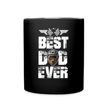 Motocross Vater Motorrad Bike Rennen - Tasse einfarbig - Schwarz - Vorne