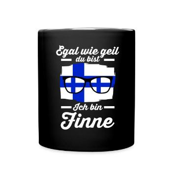 Finne Finnisches Finnland - Tasse einfarbig - Schwarz - Vorne