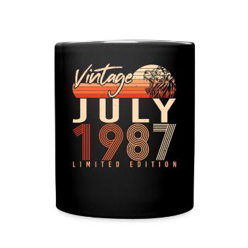 Geburtstagsgruss Für Juli 1987 - Tasse einfarbig - Schwarz - Vorne