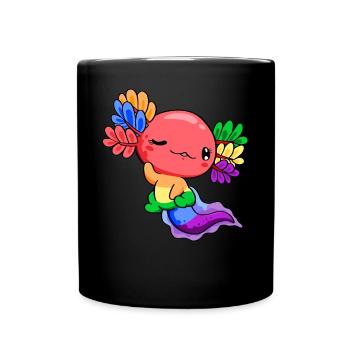 Gay Pride Flag Rainbow Flag Kawaii - Full Colour Mug - black - Front