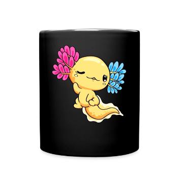 Pansexueller Stolz Pansexuelle Flagge Kawaii Axolo - Tasse einfarbig - Schwarz - Vorne