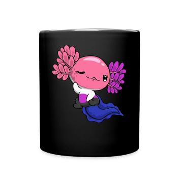 Genderfluid Pride Genderfluid Flag Kawaii Axolot - Full Colour Mug - black - Front