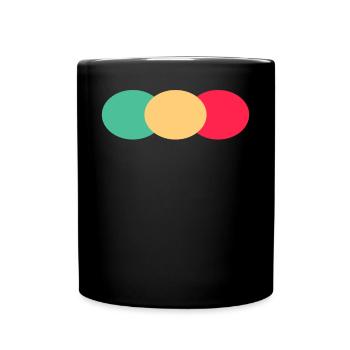 Trois Ovales- Vert- Rouge- Jaune - Mug uni - noir - Devant