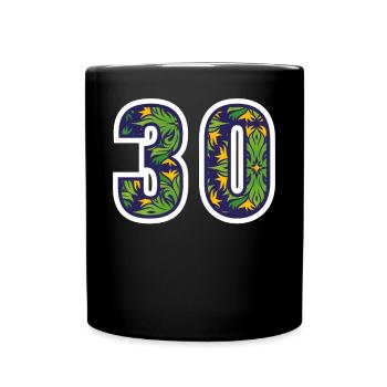 30 Zahl Grün - Tasse einfarbig - Schwarz - Vorne