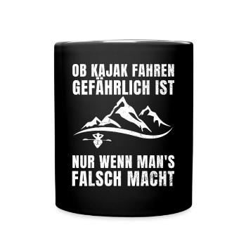 Kajak Geschenkidee Kanu Paddeln Kajakfahren - Tasse einfarbig - Schwarz - Vorne