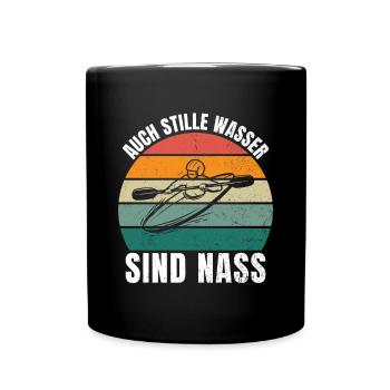 Kajak Geschenkidee Kanu Paddeln Kajakfahren - Tasse einfarbig - Schwarz - Vorne