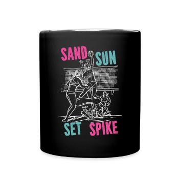 Volleyball Player Team Sand Sun - Full Colour Mug - black - Front