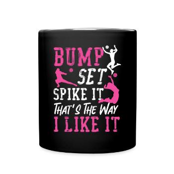 Volleyball Player Team Bump Set - Full Colour Mug - black - Front